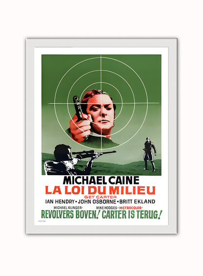 Get Carter Michael Caine Belgian Movie Film Vintage Poster Wall Art Print 30x40cm White Frame