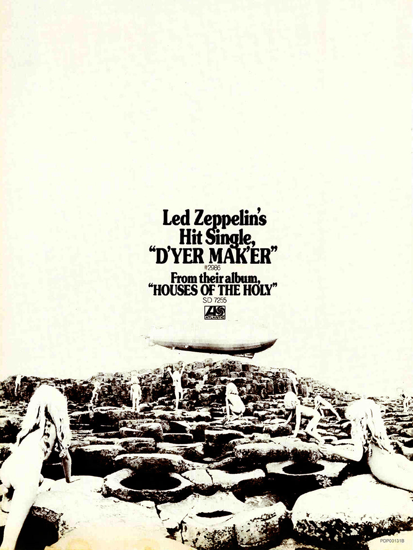Led Zeppelin  "D'yer Mak'er" advertisement Poster Art Print 30x40m