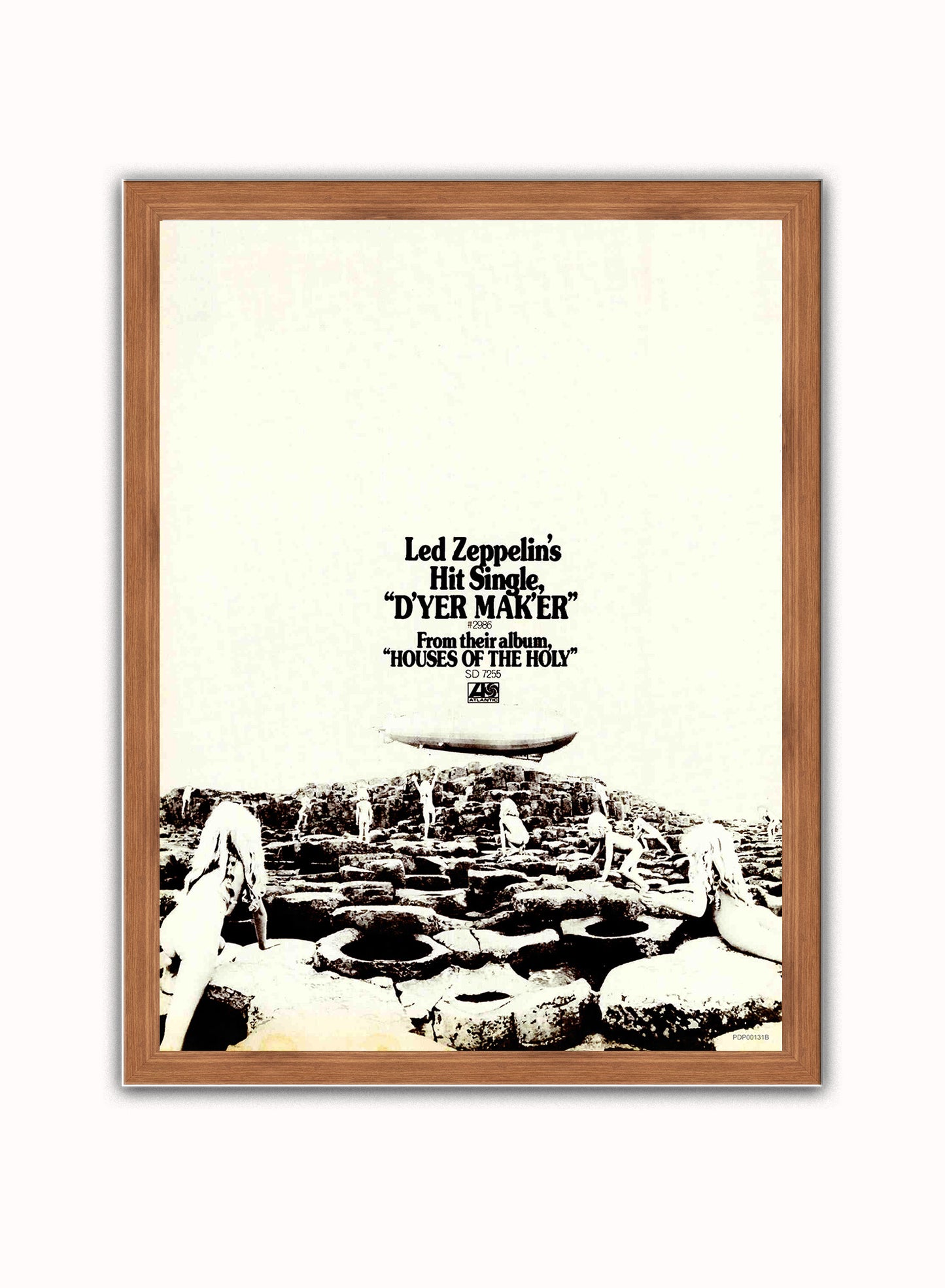 Led Zeppelin  "D'yer Mak'er" advertisement Poster Art Print 30x40m Vintage Poster Wall Art Print Dark Wood