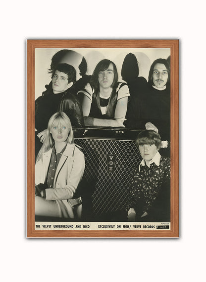 The Velvet Underground and Nico Advertisement Poster Art Print 30x40m Vintage Poster Wall Art Print Dark Wood