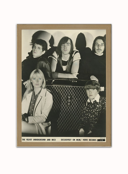 The Velvet Underground and Nico Advertisement Poster Art Print 30x40m Vintage Poster Wall Art Print Light Wood