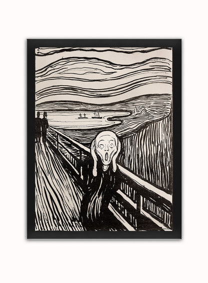 Edvard Munch The Scream Art Print Vintage Art Wall Art Print 30x40cm Black Frame