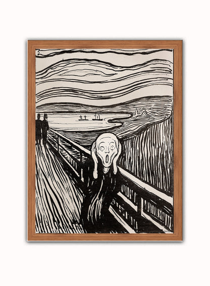 Edvard Munch The Scream Art Print Vintage Art Wall Art Print 30x40cm Dark Wood
