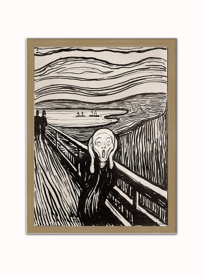 Edvard Munch The Scream Art Print Vintage Art Wall Art Print 30x40cm Light Wood