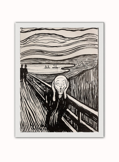 Edvard Munch The Scream Art Print Vintage Art Wall Art Print 30x40cm White Frame