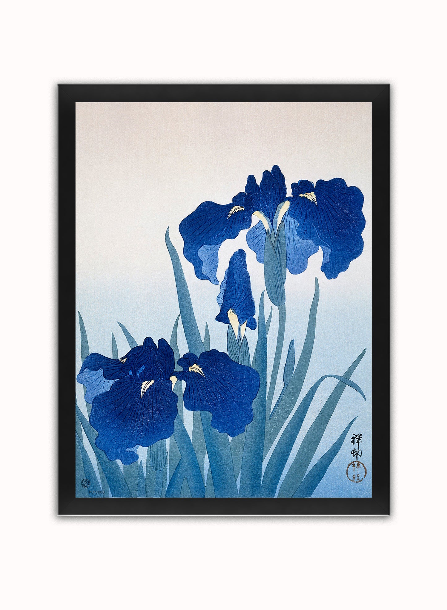 Iris Flowers by Ohara Koson Japenese Poster Art Print Print – Ohara Koson Japenese Poster Art Print Botanical Wall Art 30x40cm Black Frame