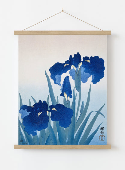 Iris Flowers by Ohara Koson Japenese Poster Art Print Print – Ohara Koson Japenese Poster Art Print Botanical Wall Art 30x40cm Hanger
