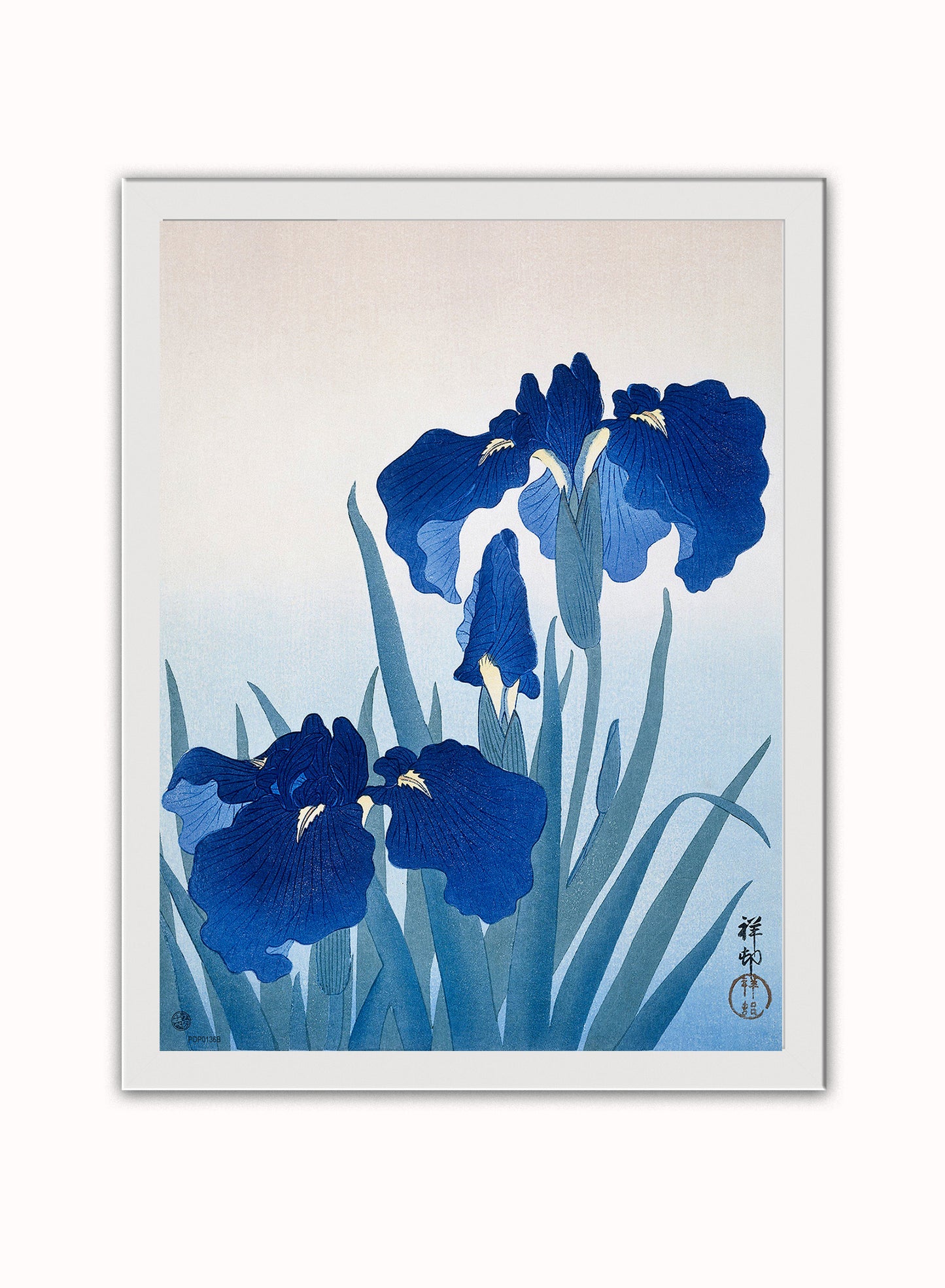 Iris Flowers by Ohara Koson Japenese Poster Art Print Print – Ohara Koson Japenese Poster Art Print Botanical Wall Art 30x40cm White Frame