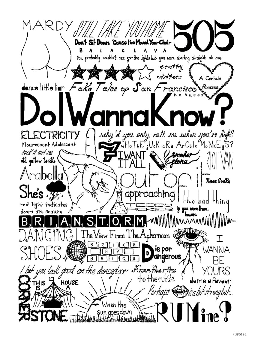 Arctic Monkeys Lyrics Art Print