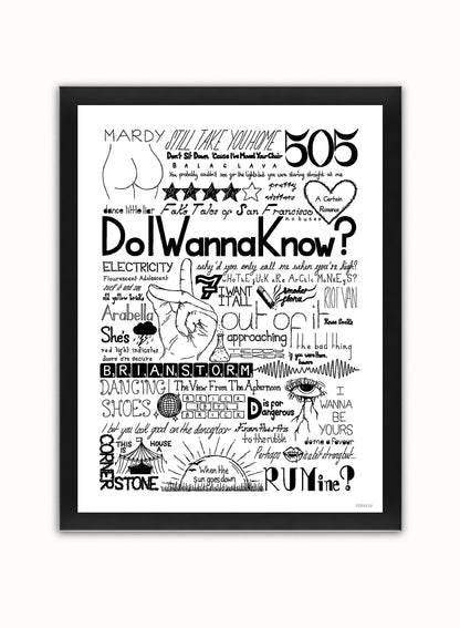 Arctic Monkeys Lyrics Art Print