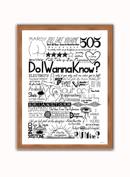 Arctic Monkeys Lyrics Art Print