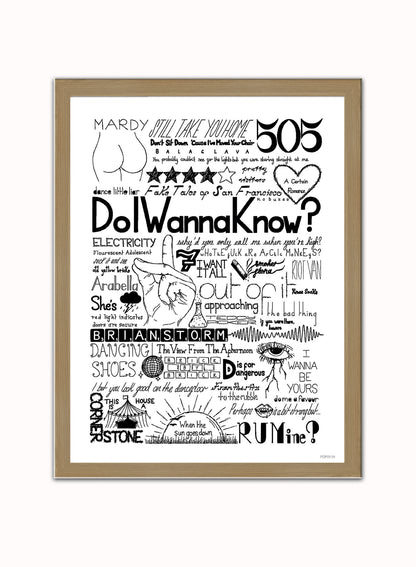 Arctic Monkeys Lyrics Art Print