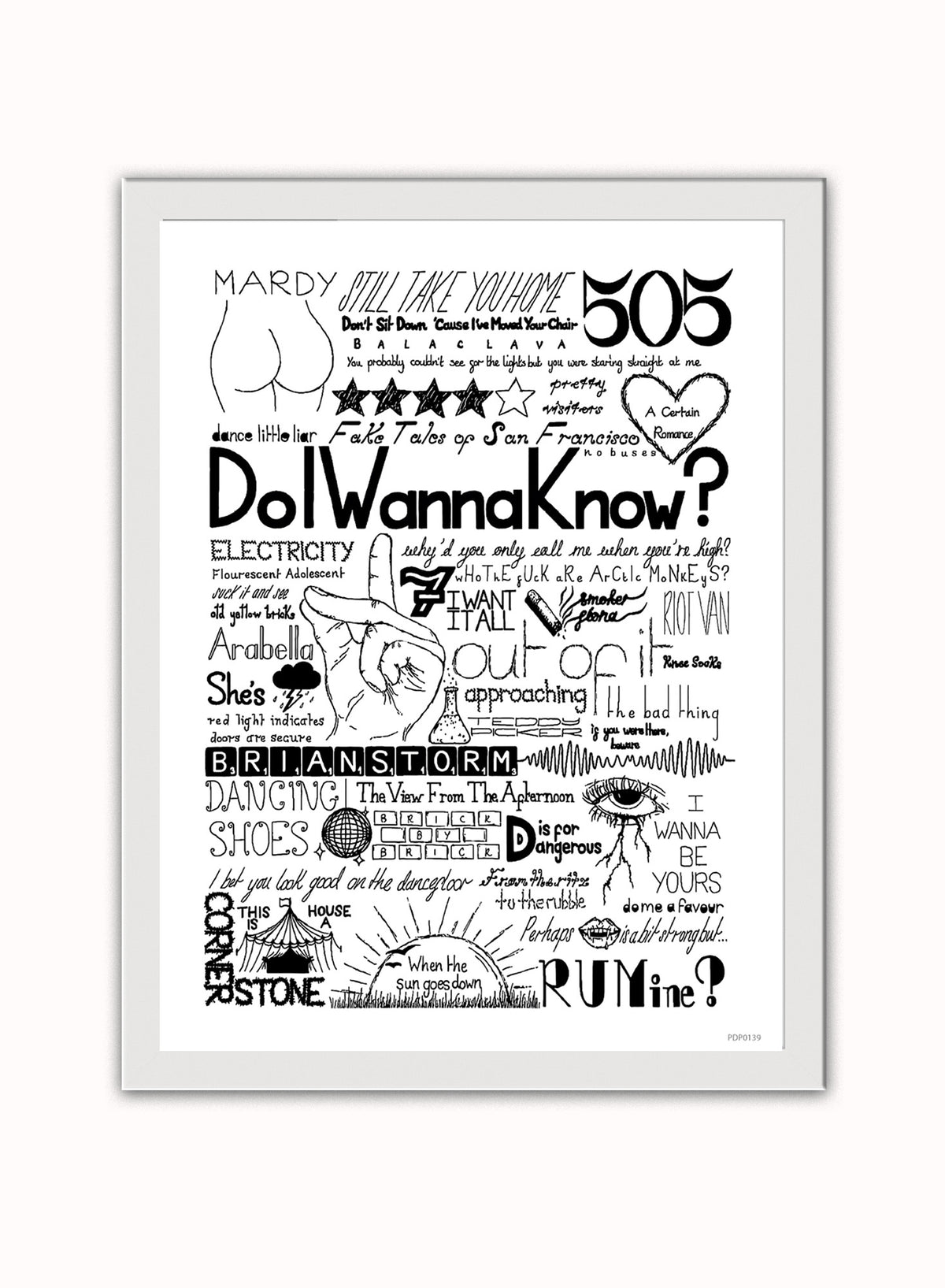 Arctic Monkeys Lyrics Art Print