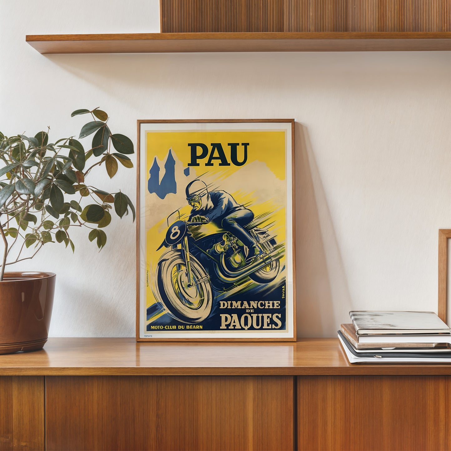 Pau Circuit International Motorcycle Race Poster by R. Garcia 30x40cm Art Poster Print