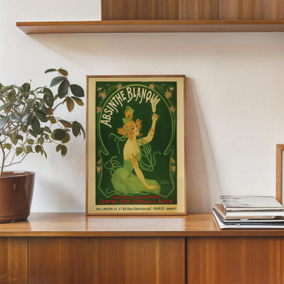 Absinthe Blanqui,Vinatge Poster by Nover 30x40cm Art Print