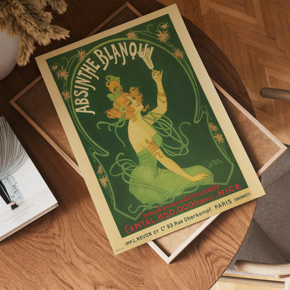 Absinthe Blanqui,Vinatge Poster by Nover 30x40cm Art Print