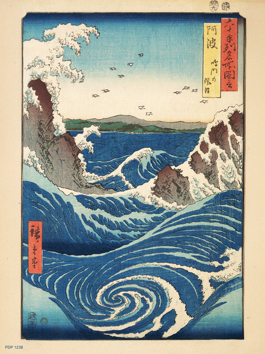 Japenese Art Print by Utagawa Hiroshige "Sea at Narutor" Vinatge Poster 30x40cm Art Print (Copy)