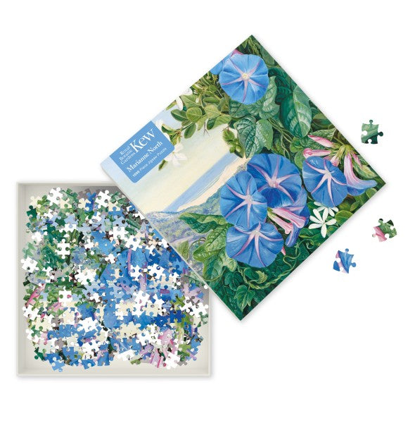 1000 Piece Adult Jigsaw Puzzle Kew: Marianne North: Amatungula and Blue Ipomoea, South Africa