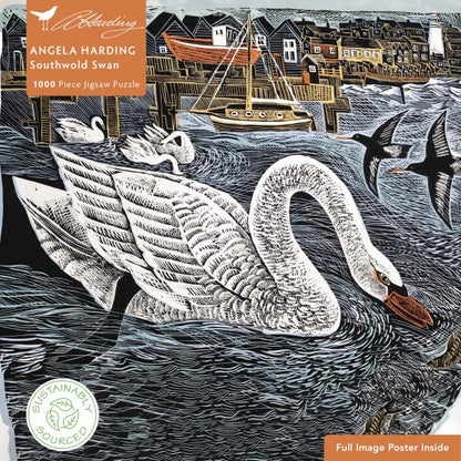 Adult 1000 Piece Jigsaw Puzzle Angela Harding: Southwold Swan