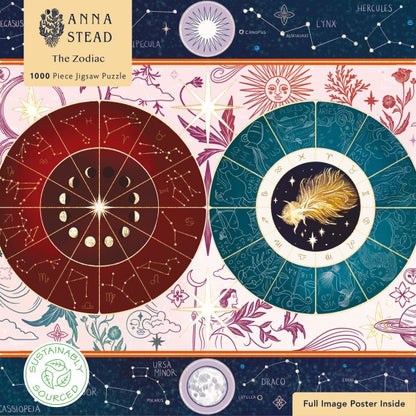 1000 Piece Adult Sustainable Jigsaw Puzzle Anna Stead: The Zodiac