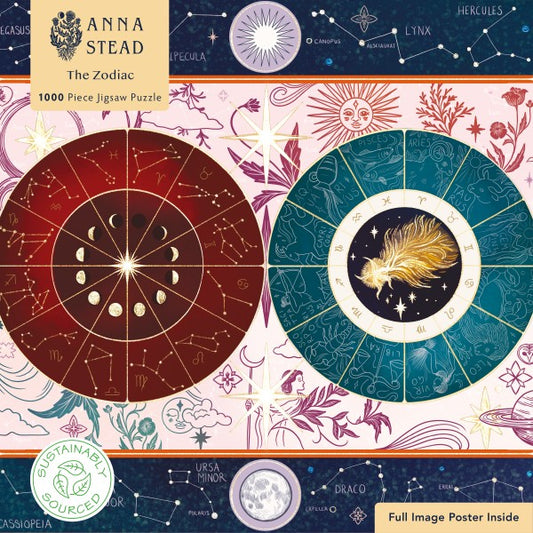 1000 Piece Adult Sustainable Jigsaw Puzzle Anna Stead: The Zodiac
