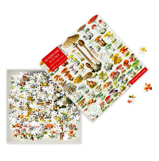 1000 Piece Adult Sustainable Jigsaw Puzzle Mushrooms & Fungi by Adolphe Philippe Millot
