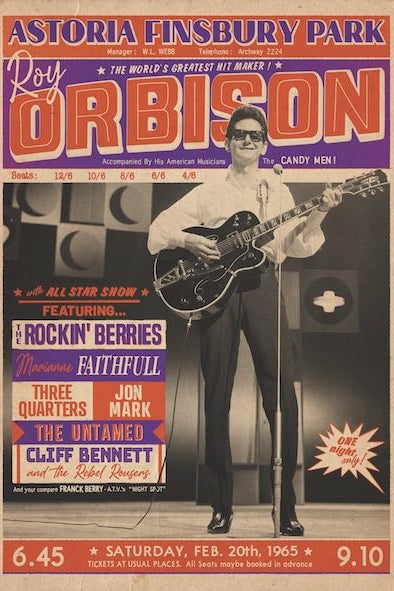 Roy Orbison Finsbury Park, London A1 (59x 84cm) Poster
