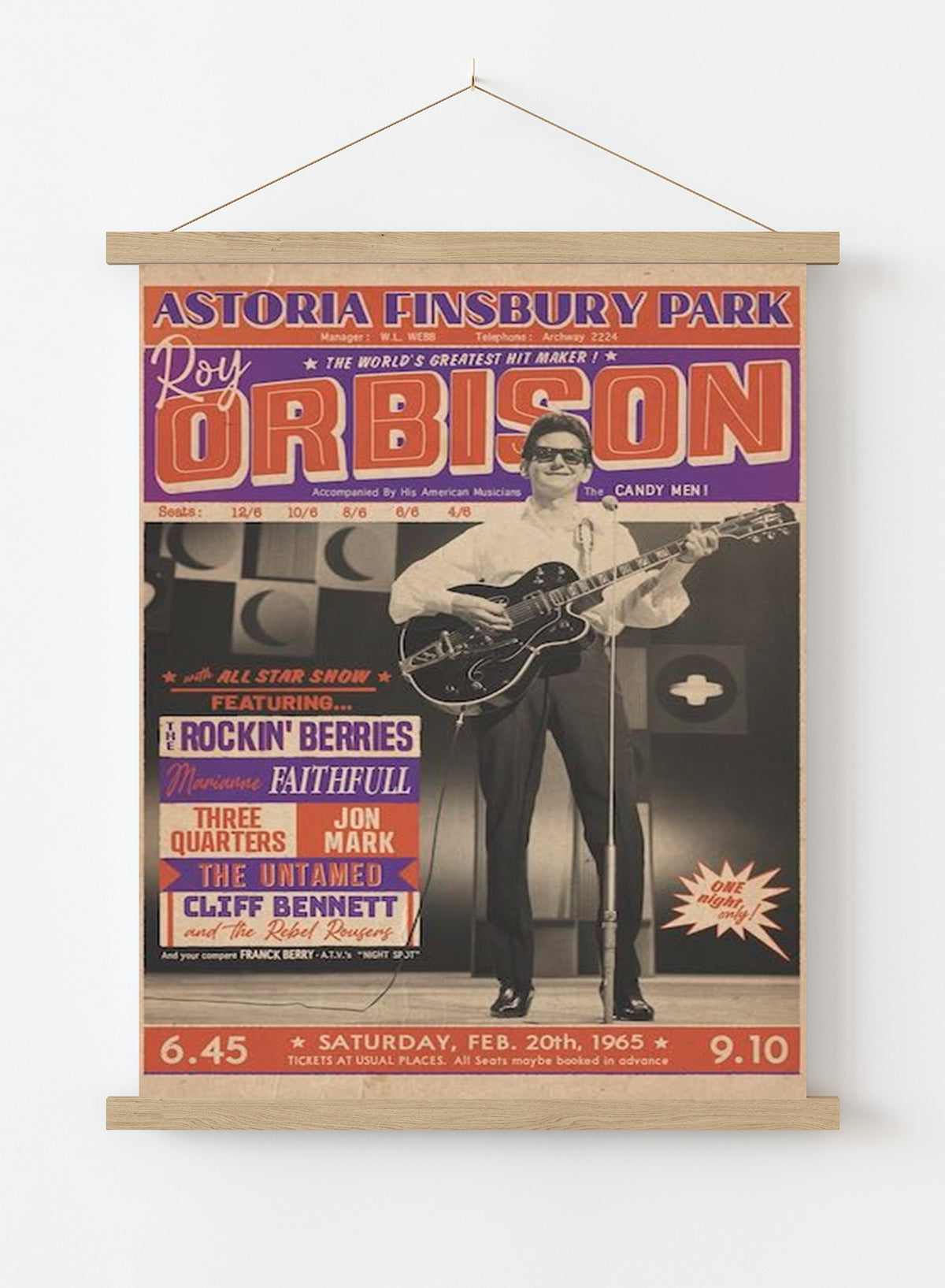 Roy Orbison Finsbury Park, London A1 (59x 84cm) Poster