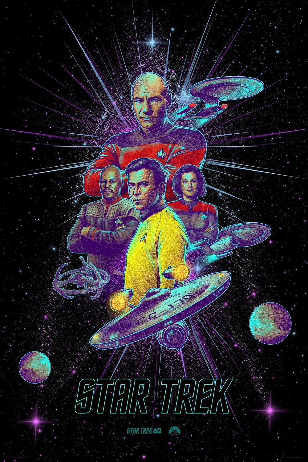 Star Trek Four Ship Captains 61 x 91.5cm Poster