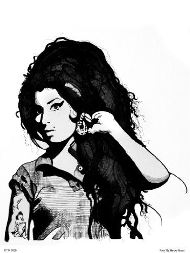 Amy Winehouse Portrait Art Print Poster by Becky Mann 30x40cm