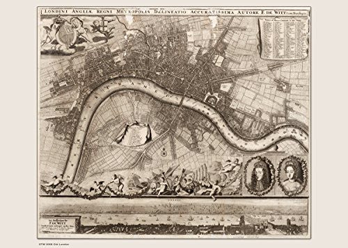 Vintage London Map Poster Art Print 30x40cm