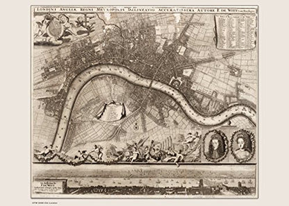 Vintage London Map Poster Art Print 30x40cm