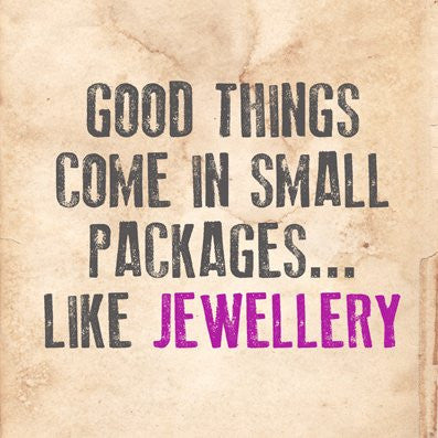 Small Packages Proverb Letter Press Greetings card (Blank Inside) - On the Wall Art Print Posters & Gifts