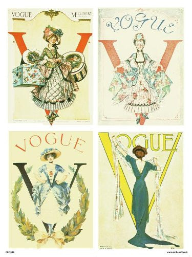 Vogue Vintage Covers Multi Millinery Poster Art Print 30x40cm