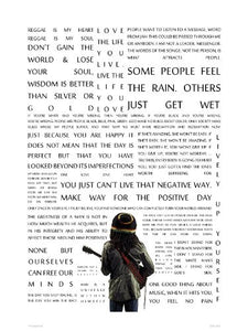 Bob Marley "The Message" in Quotes Poster Art Print 30x40cm