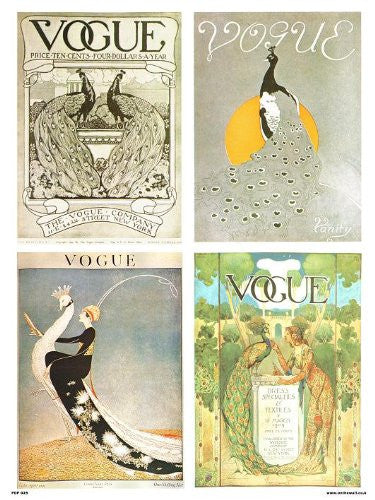 Vogue Vintage Covers Print Multi Birds Poster Art Print 30x40cm