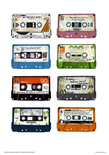 Analouge forever Cassette Tapes Poster Art Print 30x40cm