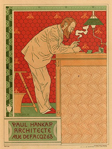 Art nouveau Poster Art Print by Crespin Paul Hankar Poster Art Print 30x40cm
