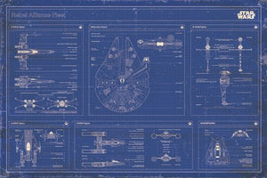 Star Wars - Rebel alliance fleet blueprint Poster 61x91.5cm