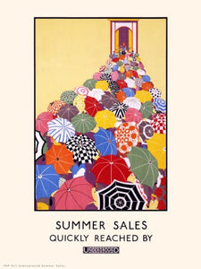 London Underground Summer Sales Vintage Railway Poster Art Print 30x40cm