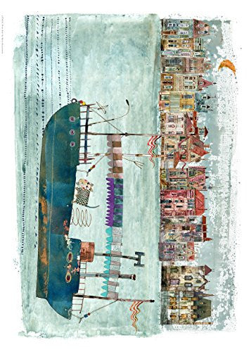 River Boat 70x50cm Art Print Maria Brzozowska