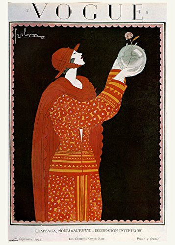 Vintage Vogue Cover September 1923 Poster Art Print 30x40cm