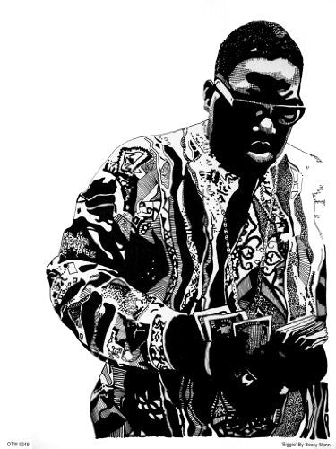 The Notorious B.I.G. Portrait Art Print Poster by Becky Mann 30x40cm