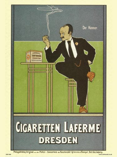 Art nouveau Cigaretten Laferme Dresden by Fritz Rehm Poster Art Print 30x40cm