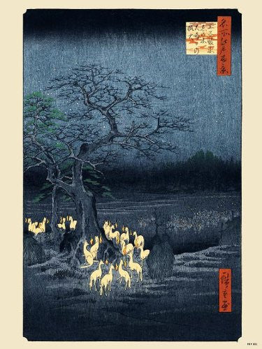 Hiroshige Japanese Poster Art Print foxfire on new year's night under the enoki tree near Oji Poster Art Print 30x40cm