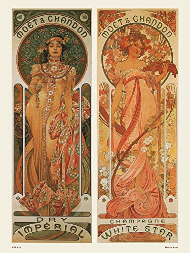 Art nouveau Poster Art Print by Alphonse Mucha Moet Poster Art Print 30x40cm