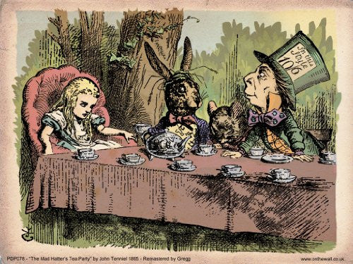 Alice in Wonderland Tea Party Vintage Art Print Poster 40x30cm