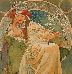 Alphonse Mucha Princess 14x14cm Greetings Card "Blank Inside" - On the Wall Art Print Posters & Gifts