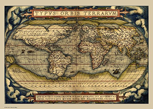 Vintage World Map Poster Art Print 30x40cm