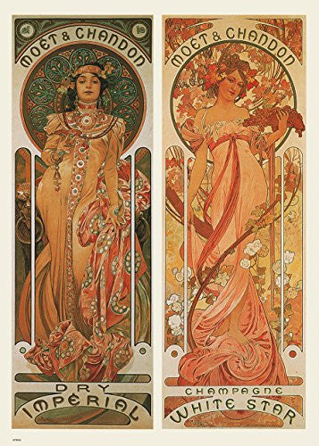 Alphonse Mucha Moet Art nouveau 70x50cm Art Print